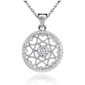 Sjlb- <span class=keywords><strong>0075</strong></span> de alta calidad cz eco- ambiente estrella de cobre hueco incrustaciones colgante venta al por mayor collar redondo - Product Image 1
