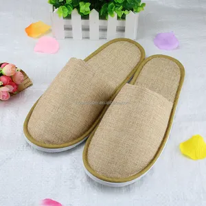 Cheap lady spa hotel guest room jute disposable slippers for sale