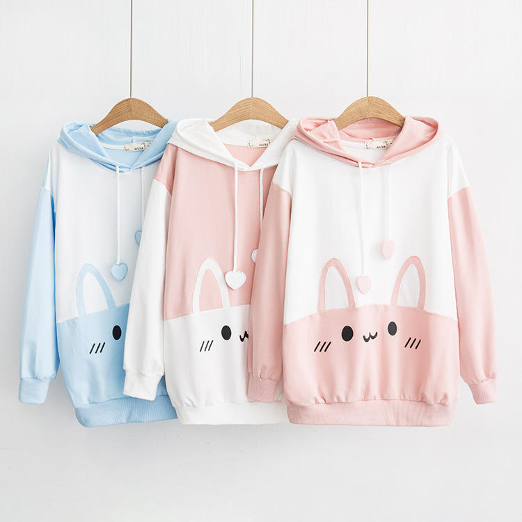 Sueter Con Orejas De Conejo Sudadera Con Capucha Cute Bunny Para