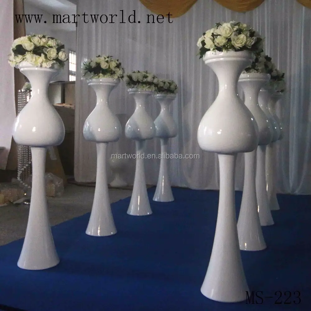 Decoración de pedestal de pasillo para pasarela de boda soporte de florero de piso alto para celebración, evento, banquete, invitación Nupcial (S-223)