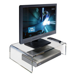 Clair Noir Acrylique TV ou Moniteur Pont <span class=keywords><strong>Stand</strong></span> Ordinateur Écran Riser Affichage Rack <span class=keywords><strong>Stand</strong></span> avec Clavier De Stockage - Product Image 2