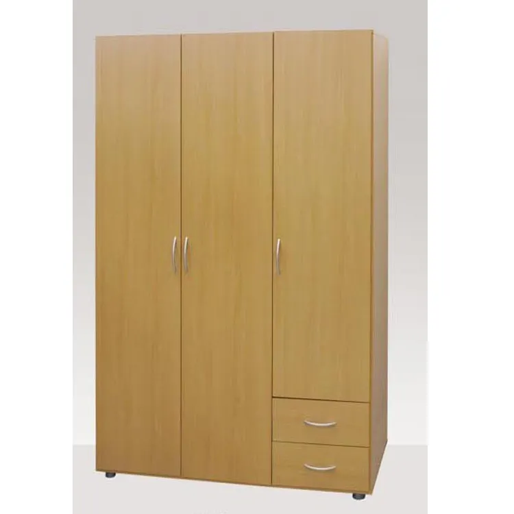 Hot Sale Holz 3-türige Kleidung Kleider schrank Schlafzimmer Set Lagers chrank mit Kleiderbügel für Schlafsaal