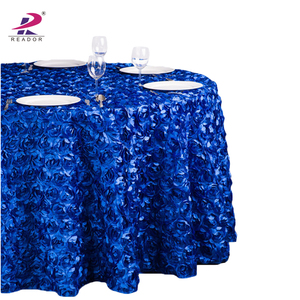 120 "de roseta de plata mantel cinta rosa pastel redondo mesa de boda de lujo - Product Image 1