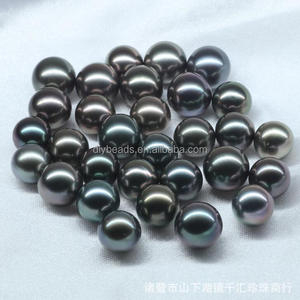 Black seawater <strong>pearl</strong> smooth 8 to 9mm black loose natural <strong>tahitian</strong> Deai Gems wholesale grade 4a perfect no flaw - Product Image 5