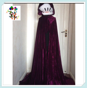 Capa de terciopelo con capucha para Halloween, Túnica de brujería, Vampire, gótico, <span class=keywords><strong>Medieval</strong></span>, púrpura, HPC-1706 - Product Image 3