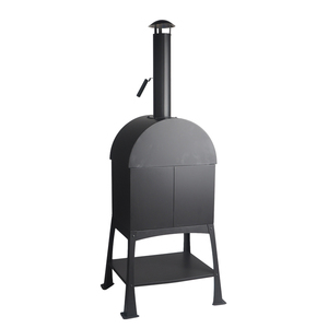 Horno <span class=keywords><strong>de</strong></span> <span class=keywords><strong>Pizza</strong></span> <span class=keywords><strong>de</strong></span> madera para panadería, pequeño horno negro con chimenea para interiores y exteriores - Product Image 2