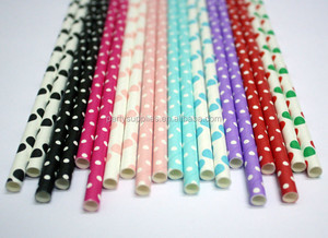 El punto de polca largo pajitas de beber de papel para decoracion fiesta de suministro - Product Image 2