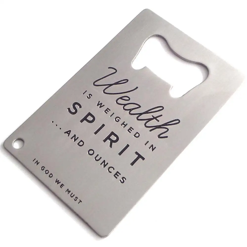 Kunden spezifische Form aus Edelstahl Wein Druckguss Kreditkarte Flaschen öffner