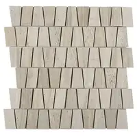 Decorstone24 Wood Grain Marble Trapezoid Mosaic For Kitchen Wall Tiles