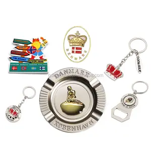 Đan Mạch Quà Tặng Quà Lưu Niệm Nhựa 3D Tủ Lạnh Nam Châm Các Nhà Sản Xuất Đan Mạch Keyring Ashtray Lưu Niệm Đan Mạch