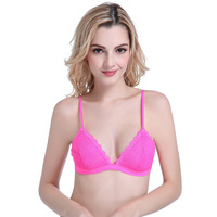 Geen Gebonden Ademend Sexy Witte Kanten Beha Meisjes Transparant Kant Bralette Beha