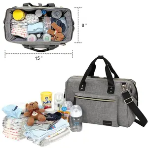 Diaper Bag Large Diaper Tote Stylish for Mom and Dad Convertible Travel Baby Bag for Boys and Girls with Changing Pad