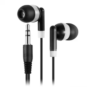 Headset earphone konektor 3.5mm, headphone stereo pesawat terbang sekali pakai