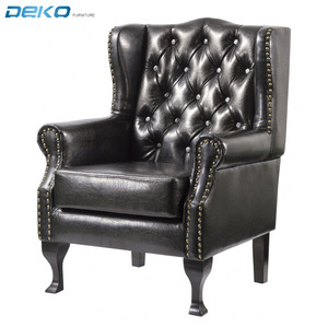 <span class=keywords><strong>Fauteuil</strong></span> avec dossier en cuir PU Antique pour salon, ouvert à boutons, style Antique - Product Image 2