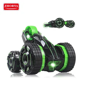 Double sided rc car 360 rolling stunt car zhorya plastic car battery right with 360 degree around 12 15 meters toy car rc stunt rolling