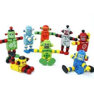 Robot de juguete de madera para niños