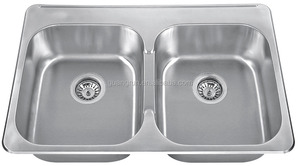 Monté Sur le dessus En Acier Inoxydable Double Bol Rectangulaire <span class=keywords><strong>Évier</strong></span> de Cuisine GR-631 - Product Image 5