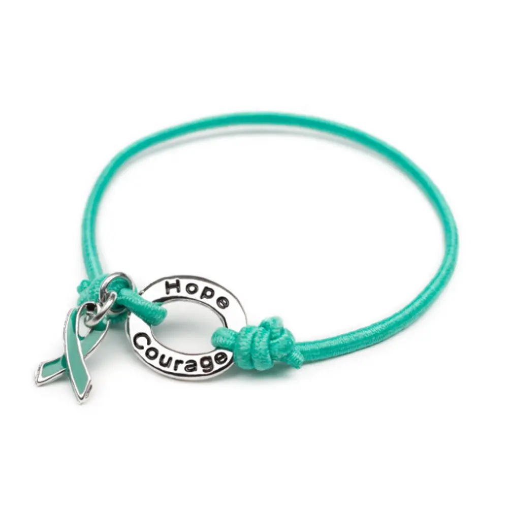 Ondersteuning en Moed Cerebrale Parese en Orgaandonatie Awareness Groen Emaille Lint Bedelarmband Stretch Bands