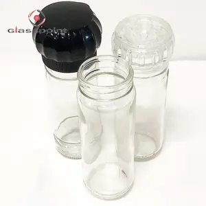 100ml 80 ml 120 ml f;int spice pepper glass bottle with grinder cap hotsale in bulk