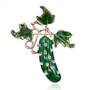 Vogue cucumber shaped pin brooch vegetable brooches