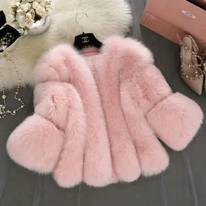 2018 neue Heiße Winter Frauen Jacke Fabrik Liefern Mode Pelz Mantel Weiß Rosa Frauen Pelze Faux Fuchs/Kaninchen Fell mantel