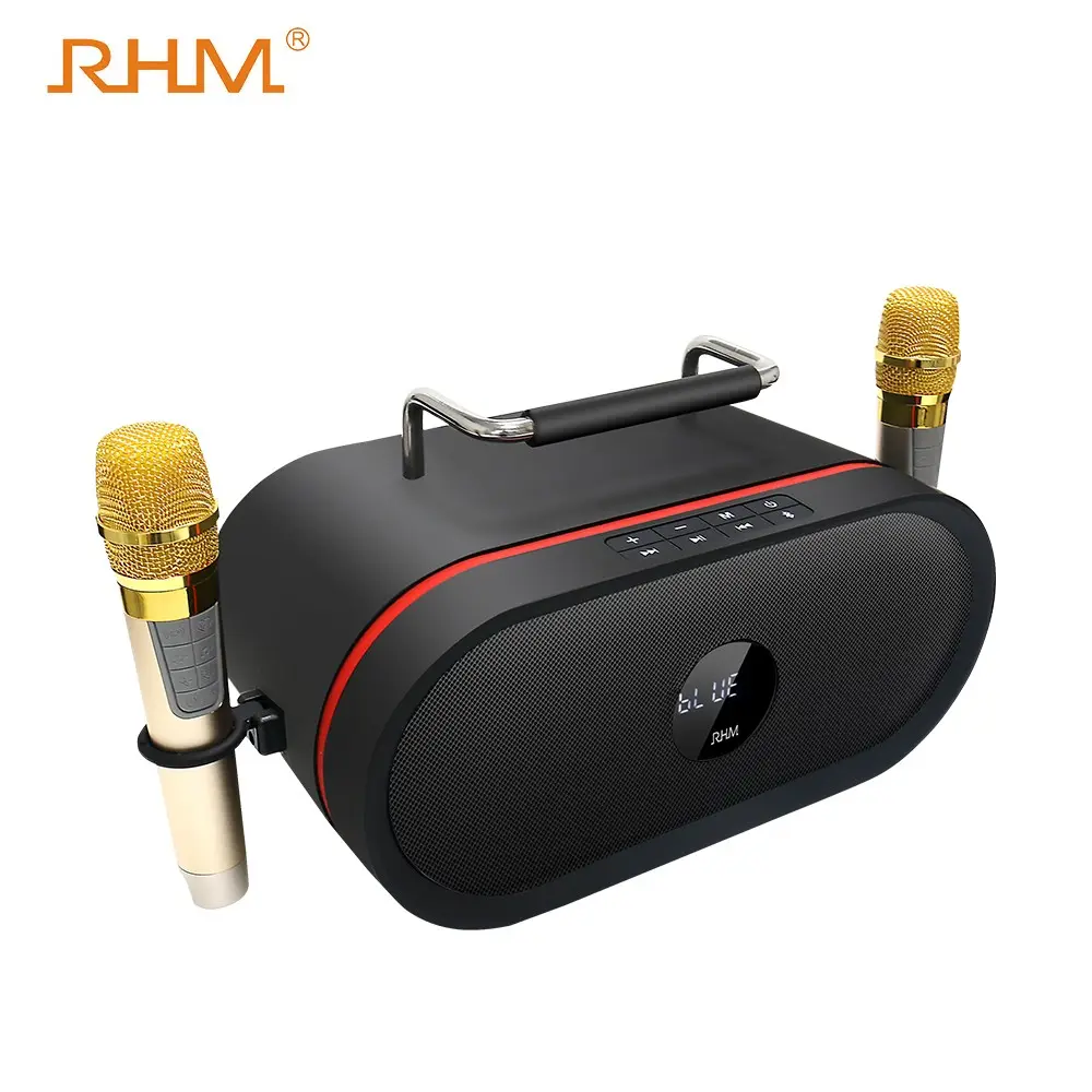 Nieuw Design Rhm Home Karaoke Speaker RM-666 Outdoor Draagbare Draadloze Karaoke Speaker Met Microfoons