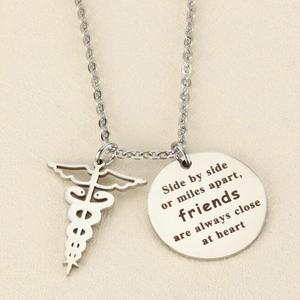 Best Friend Pendant Side by Side or Miles Apart Necklace <strong>Long</strong> <strong>Distance</strong> <strong>Friendship</strong> <strong>Gift</strong> - Product Image 1