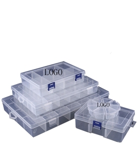 clear pp plastic hardware storage boxes with removable divider