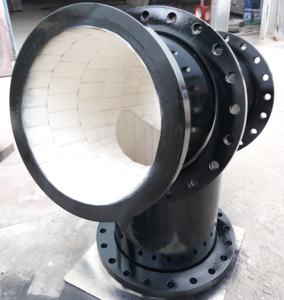 Resistente all'usura tubo in acciaio al carbonio/gomito con allumina piastrelle di ceramica fodera - Product Image 6