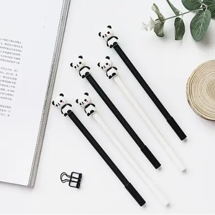 0,5 мм милые кавайные ручки в форме панды с животными черные чернила гелевые ручки тонкая точечная роликовая ручка