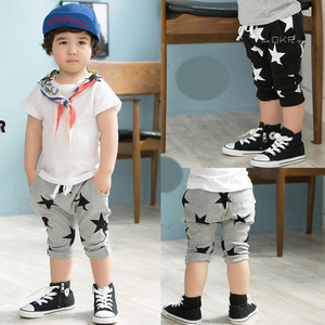 Shorts de course pour garçons en coton 100 %, vente en gros – Ensembles étoiles en tissu tricoté écologique - Product Image 2