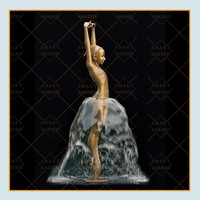 Fait sur mesure Art moderne maison jardin décoré grandeur nature femme Bronze danse dame fontaine Statue