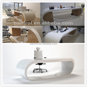 Escritorio Ejecutivo Blanco de Diseño Italiano de Alto Brillo/Mesas de Oficina - Product Image 2