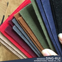 Cuir suédé floqué de 1,2 mm en PU pour chaussures et bottes
