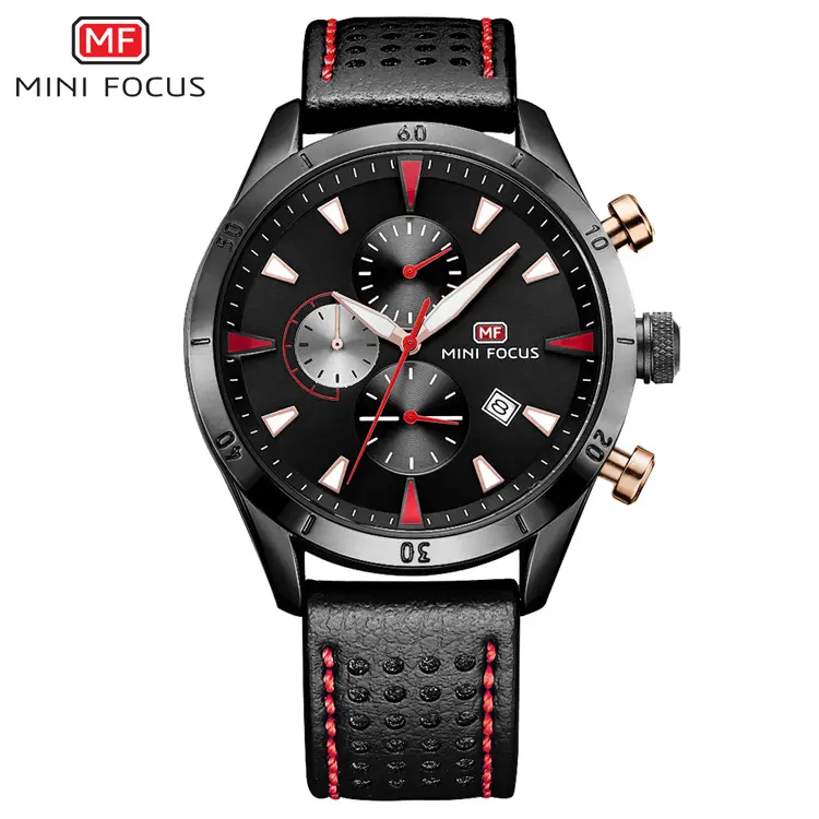 MINI FOCUS MF0011G China Import Mini Focus Quartz Watch Sub dial Watch Calendar Rotating Case Watch For Men