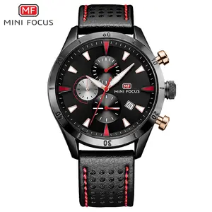 Mini focus mf0011g relógio de quartzo, relógio de calendário e giratório para homens, importado da china