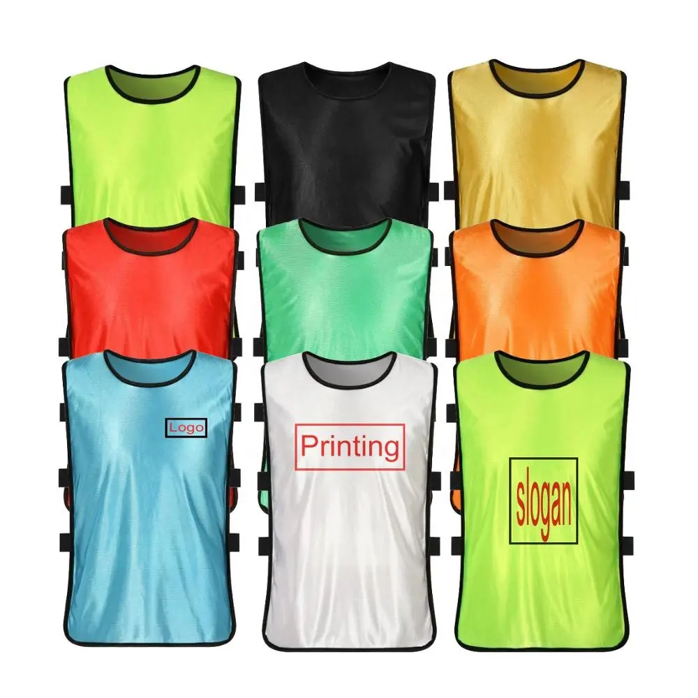 Wholesale In-stock Football Soccer Team Training Exercising Bibs Vests Soccer Jersey Uniform Custom Logo Numbers Print