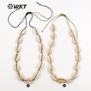 WT-JN036 all'ingrosso nuovi gioielli naturali fai da te in arrivo eleganti con <span class=keywords><strong>oro</strong></span> 24 carati per <span class=keywords><strong>collana</strong></span> di conchiglie bianche regalo di compleanno ragazza - Product Image 2