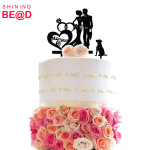 Adornos para tarta de boda para novia y novio con <span class=keywords><strong>palabras</strong></span> artísticas, recuerdos de boda - Product Image 3