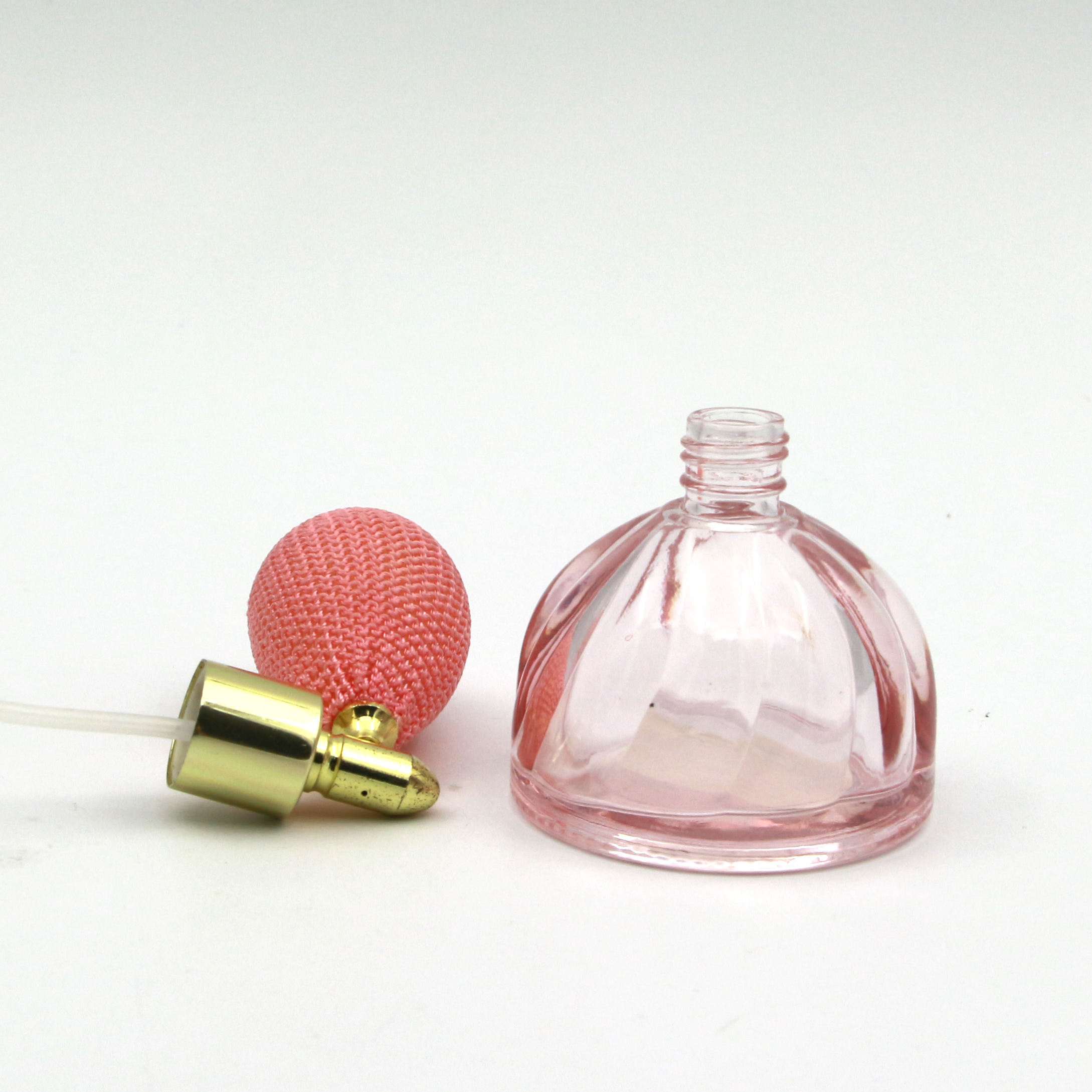 40ml pink Semi Circle Glass Perfume Bottle With Sprayer Pump
