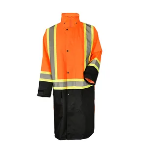 high visibility reflective safety rain jacket for traffic warning security protective raincoat for men worker wear