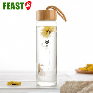 Botella de agua de vidrio para deporte, bote portátil de alta calidad, creativo, borosilicato, nuevo estilo, venta al por mayor - Product Image 2