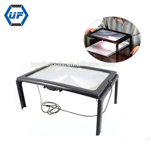 3X A4 a Piena Pagina del Tipo di Scrivania Lente di Ingrandimento Illuminato Hands Free Magnifier con 4 Lampade A LED per il Vecchio Uomo di Lettura lettura di Libri/ - Product Image 2