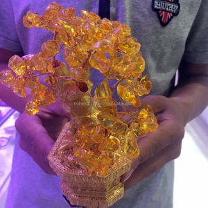 Citrino piedra preciosa <span class=keywords><strong>cristal</strong></span> de cuarzo <span class=keywords><strong>bonsai</strong></span> suerte árbol para la decoración del hogar - Product Image 3