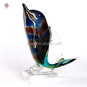 Folk art style OEM order mouth blown glass fish