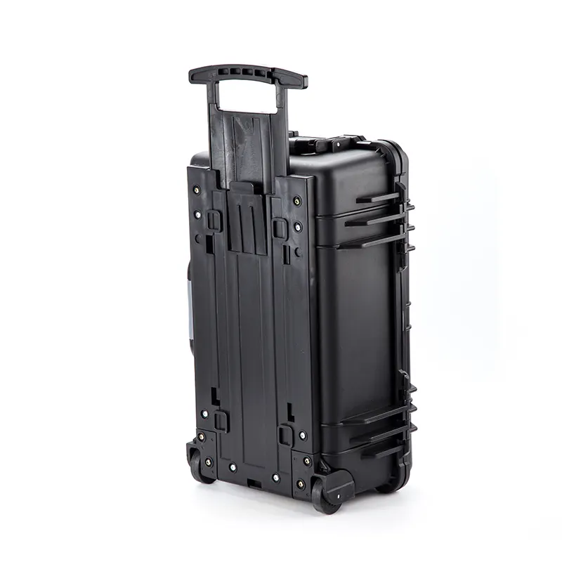 Plastic Gereedschapskist Trolley Case Instrument Camera Veiligheidsbox Foam Insert Koffer Met Wielen
