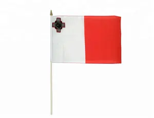 Kleine Hand fahne, Hand fahne aus Polyester Malta, bedruckte Landplastik-Stick flagge zum Jubeln