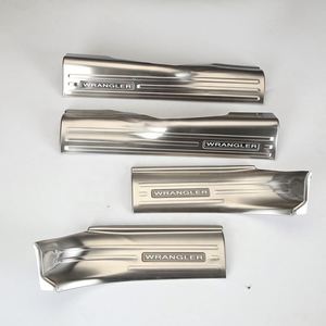 Lantsun Strip Ambang Pintu Perak, untuk <span class=keywords><strong>Jeep</strong></span> JL Wrangler Piringan Goresan Di Dalam 4 Buah JL1039-S Lansun Kualitas Tinggi - Product Image 4