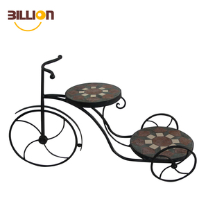 Ensemble De <span class=keywords><strong>2</strong></span> Ronde En Céramique Extérieure Robuste En Plein Air Pot De Fleur Mosaïque Plant Stand - Product Image 5