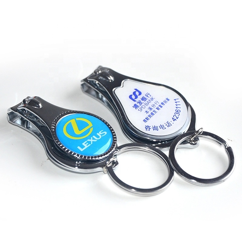 Машинка для стрижки ногтей с логотипом на заказ, с кольцом для ключей, портативная ручная машинка для стрижки ногтей